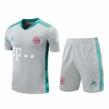2020/2021 Bayern Munich Goalkeeper Grey Men's Soccer Jersey + Shorts Set