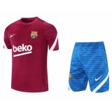 Barcelona Burgundy Training Suit (Jersey+Short) Mens 2021/22