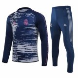 2020-2021 Real Madrid Crew Neck Navy Soccer Training Suit