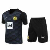 2020/2021 Borussia Dortmund Goalkeeper Black Men's Soccer Jersey + Shorts Set