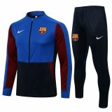 Barcelona Blue - Black Training Suit Jacket + Pants Mens 2021/22