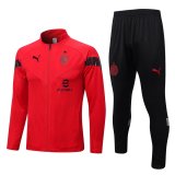 AC Milan Red Training Suit Jacket + Pants Mens 2022/23