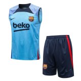 Barcelona Sky Blue Training Suit Singlet + Short Mens 2021/22