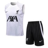 Liverpool White Training Suit Singlet + Short Mens 2021/22