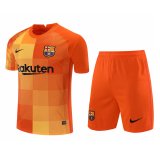 Barcelona Goalkeeper Orange Jersey + Short Mens 2021/22