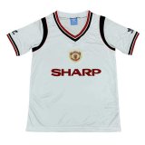 1984 Manchester United Retro Away White Men Soccer Jersey Shirt