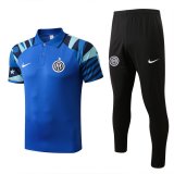 Inter Milan Blue Training Suit Polo + Pants Mens 2022/23