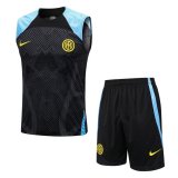 Inter Milan Black Training Suit Singlet + Short Mens 2021/22