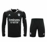 2020/2021 Arsenal Goalkeeper Black Long Sleeve Men's Soccer Jersey + Shorts Set