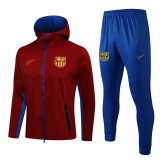 Barcelona Hoodie Red Training Suit(Jacket + Pants) Mens 2021/22