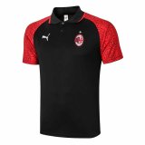 2020/2021 AC Milan Soccer Polo Jersey Black - Mens