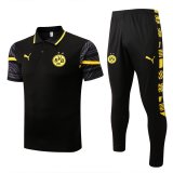 Dortmund Black Training Suit Polo + Pants Mens 2022/23