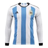 Argentina 3-Star Home World Cup Champions Jersey Mens 2023 #Long Sleeve