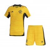 Flamengo Yellow Goalkeeper Jersey + Short Kids 2021/22
