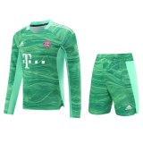 Bayern Munich Goalkeeper Green Long Sleeve Mens Jersey + Short 2021/22