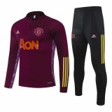 2020-2021 Manchester United UCL Purple Half Zip Soccer Training Suit
