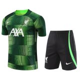 Liverpool Green Training Jersey + Short Mens 2023/24