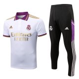 Real Madrid White Training Suit Polo + Pants Mens 2022/23
