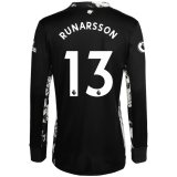 2020/2021 Arsenal Goalkeeper Black LS Men's Soccer Jersey RUNARSSON #13