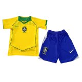 Brazil Retro Home Jersey + Short Kids 2004