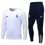 Real Madrid Crew Neck White Training Suit Mens 2023/24