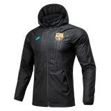 2020/2021 Barcelona Hoodie All Weather Windrunner Jacket Black Mens