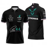Mercedes AMG Petronas 2022 Black F1 Team Polo Jersey Mens