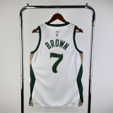 Boston Celtics White Swingman Jersey - City Edition Mens 2023/24 BROWN #7