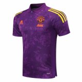 2020/2021 Manchester United UCL Purple Soccer Polo Jersey Men