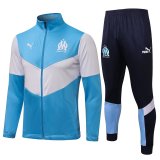 Olympique Marseille Light Blue Training Suit Jacket + Pants Mens 2021/22