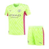 Manchester City Goalkeeper Green Jersey + Short Kids 2023/24