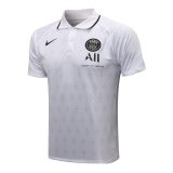 PSG White Digits Polo Jersey Mens 2021/22