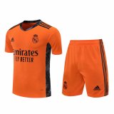 2020/2021 Real Madrid Goalkeeper Orange Men's Soccer Jersey + Shorts Set