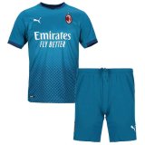 2020/2021 AC Milan Third Blue Soccer Kit Jersey + Short Kid's