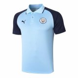 2020/2021 Manchester City Soccer Polo Jersey Light Blue - Mens