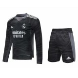 Real Madrid Goalkeeper Black Long Sleeve Jersey + Short Mens 2021/22