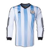 Argentina Home Long Sleeve Jersey Mens 2014 #Retro