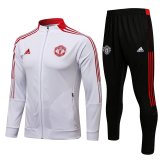 Manchester United White Training Suit Jacket + Pants Mens 2021/22