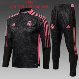 Real Madrid Black - Pink Training Suit Kids 2021/22