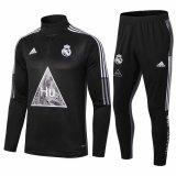 2020/2021 Real Madrid Human Race Black Half Zip Soccer Training Suit Men