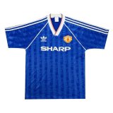 1986-1988 Manchester United Retro Third Away Blue Men Soccer Jersey Shirt