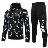 2020/2021 PSG x JORDAN Hoodie Black Letters Men's Soccer Training Suit Sweatshirt + Pants