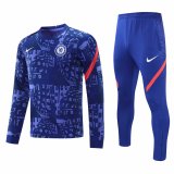 2020/2021 Chelsea Blue Texture Men's Soccer Training Suit