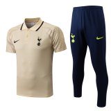 Tottenham Hotspur Beige Training Suit Polo + Pants Mens 2022/23