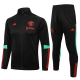 Manchester United Black Training Jacket + Pants Mens 2023/24