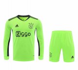 2020/2021 Ajax Goalkeeper Green Long Sleeve Men's Soccer Jersey + Shorts Set