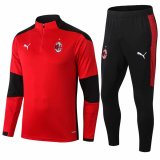 2020-2021 AC Milan Red Half Zip Soccer Training Suit