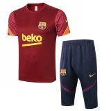 2020-2021 Barcelona Short Soccer Training Suit Burgundy
