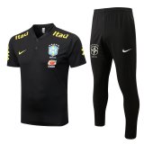 Brazil Black Training Suit Polo + Pants Mens 2022/23