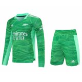 Arsenal Goalkeeper Green Long Sleeve Jersey + Short Mens 2021/22
